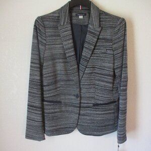 NWT Tommy Hilfiger Stripey Black Blazer Size 10 Lined Lot A